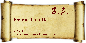 Bogner Patrik névjegykártya