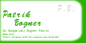 patrik bogner business card